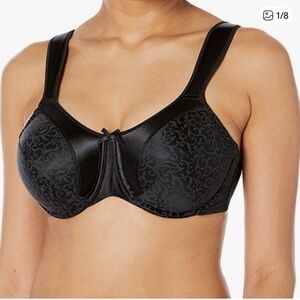 Bali Women's Satin Tracings Fuller Support Underwire Bra black. C38